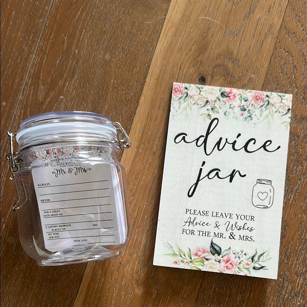 Advice for the Bride, Bridal Shower Game with Jar and Advice Cards